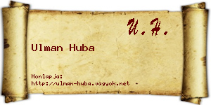 Ulman Huba névjegykártya